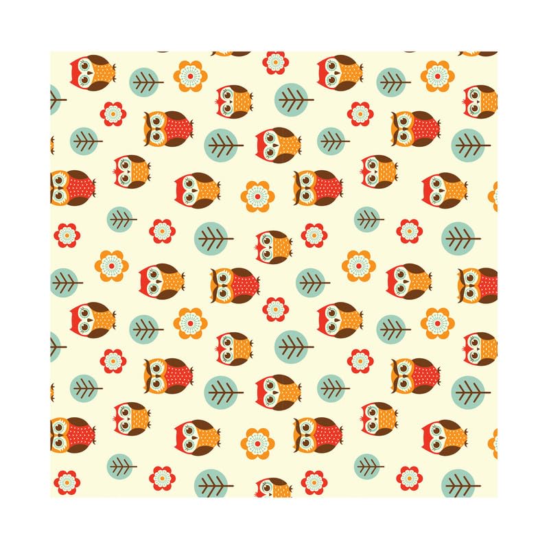 PaperPep Yellow Owl Print 19"X29" Gift Wrapping Paper, Pack of 5