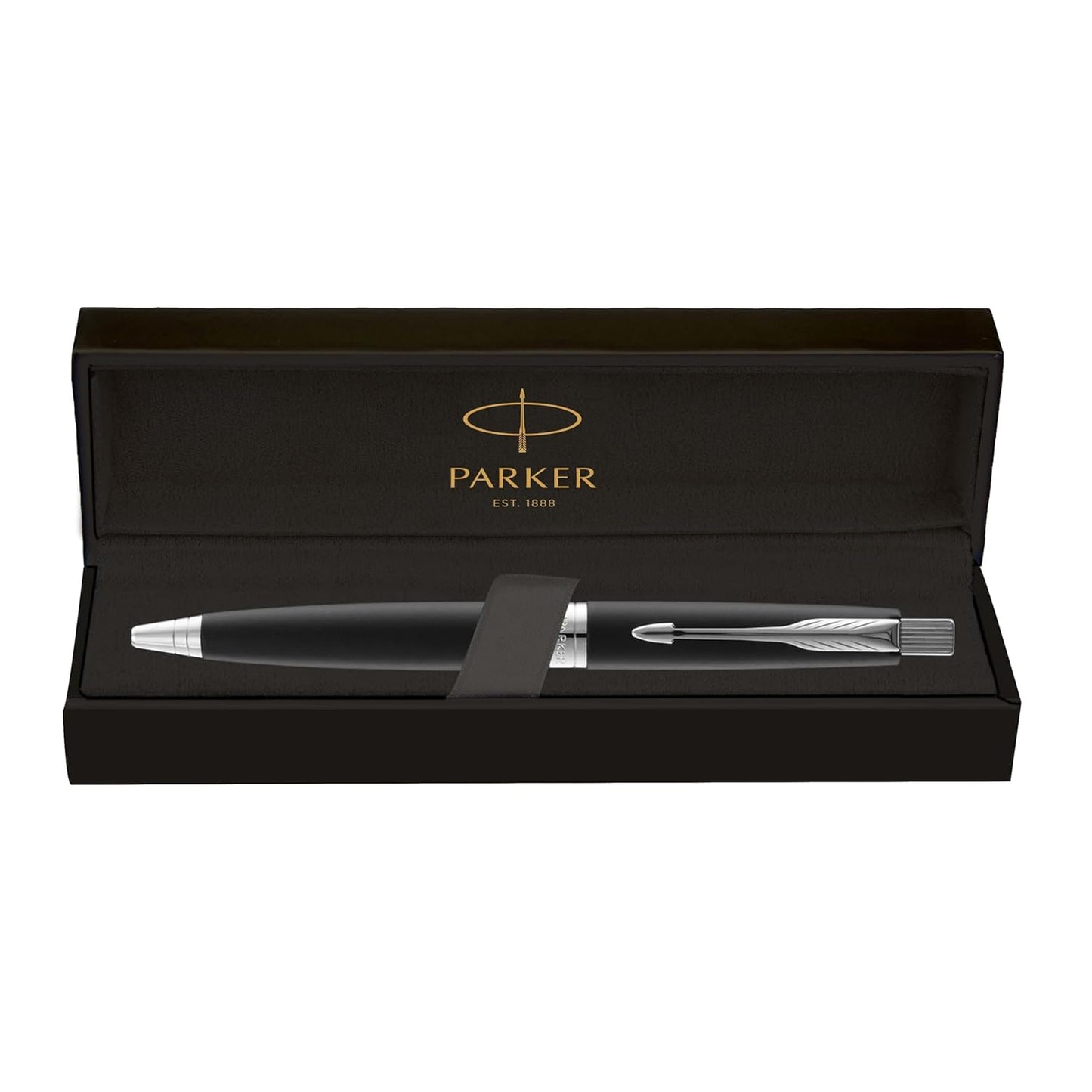 Parker Premium Aster Laque Black Chrome Trim Ball Pen, Blue Ink, Pack Of 1