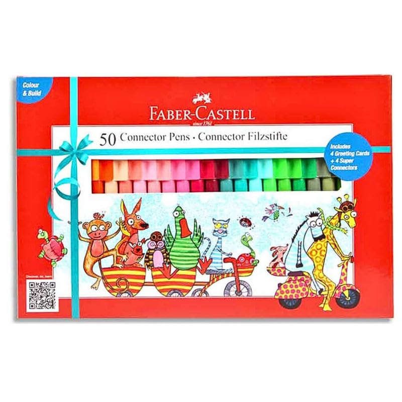 Faber-Castell Connector Pens  Assorted Pack of 50