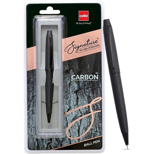 Cello Signature Series Carbon Ball Pen , Blue Ink, Pack of 1