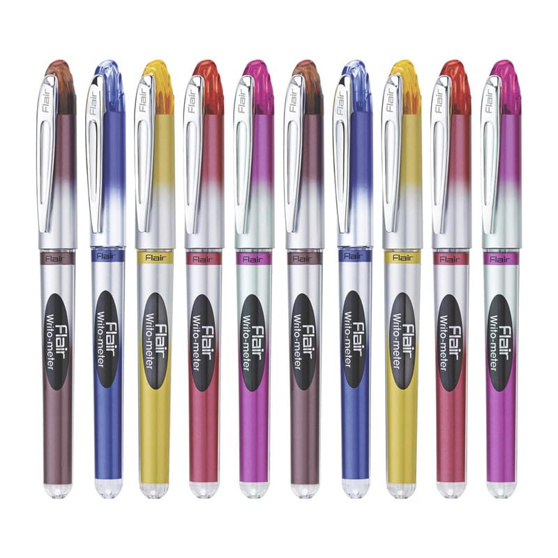 Flair 0.6mm Writo Meter Ball Pen, Blue Ink, Pack Of 10