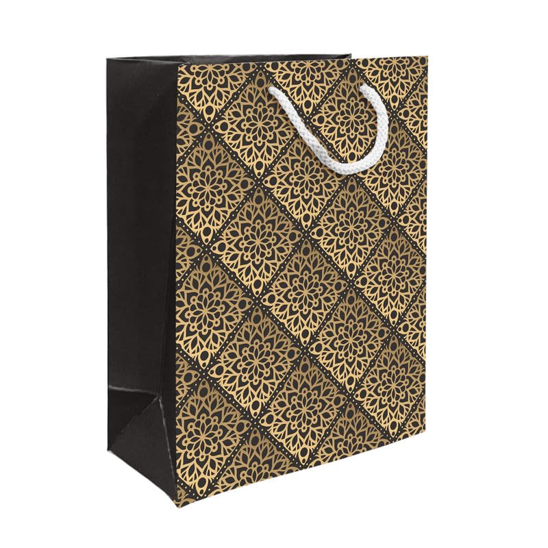 PaperPep Golden Votive Print 10"X4.75"X13.75" Gifting Paper Bag