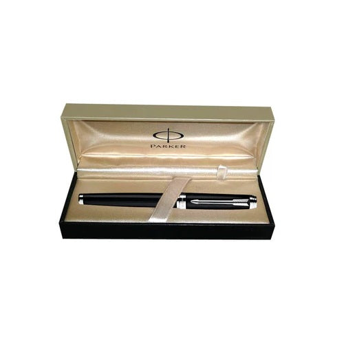 Parker Premium Ambient Laque Black Chrome Trim Roller Ball Pen