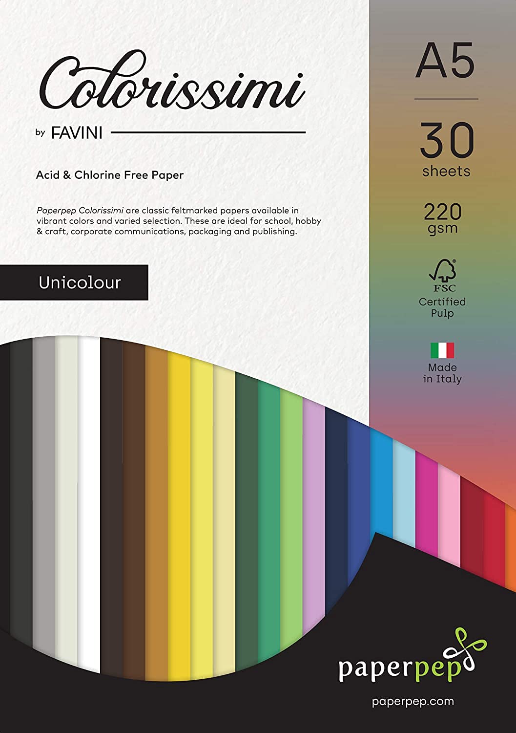 PaperPep Colorissimi 220GSM Card Stock A5 Rubino (Dark Red) Unicolor 30 Sheets