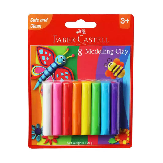 Faber-Castell 120891 8 Mod Clay 100 g Blister