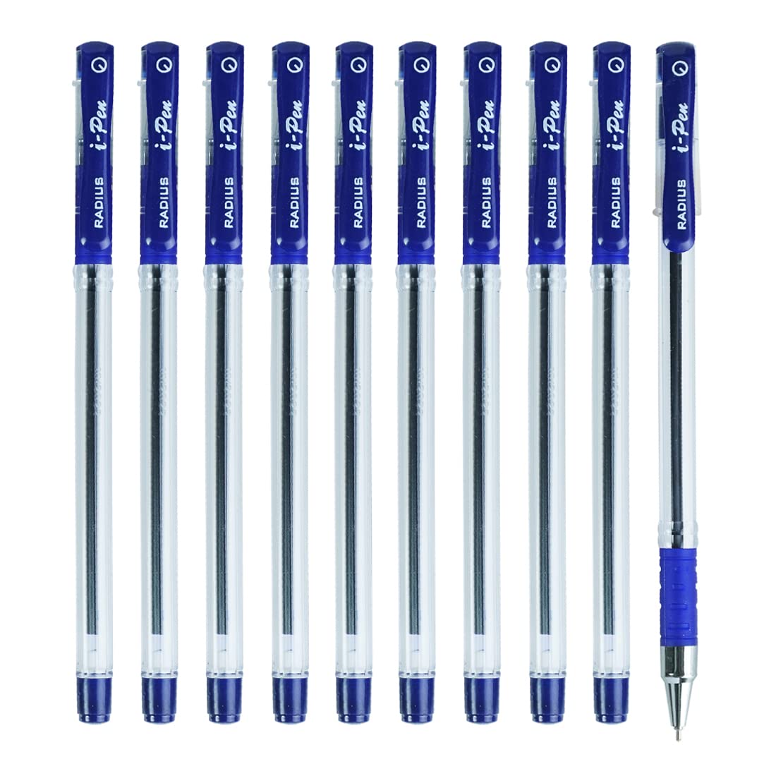 Radius i-Pen Push Cap 10 Pcs Ball Point Pen, 0.7 mm, Blue Ink, Pack of 1