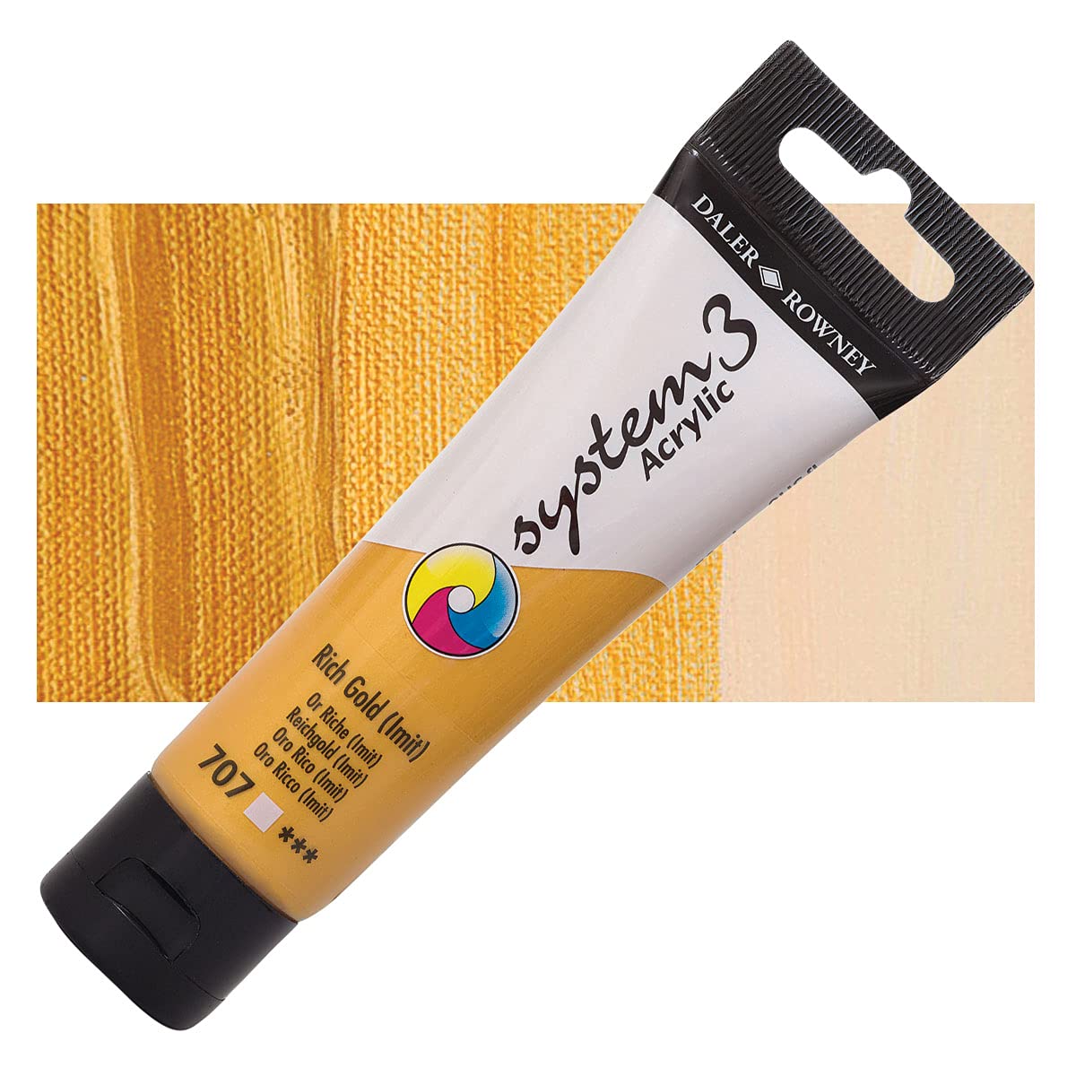 Daler-Rowney System3 Acrylic Colour Paint Plastic Tube (150ml- Rich Gold Imit-707)