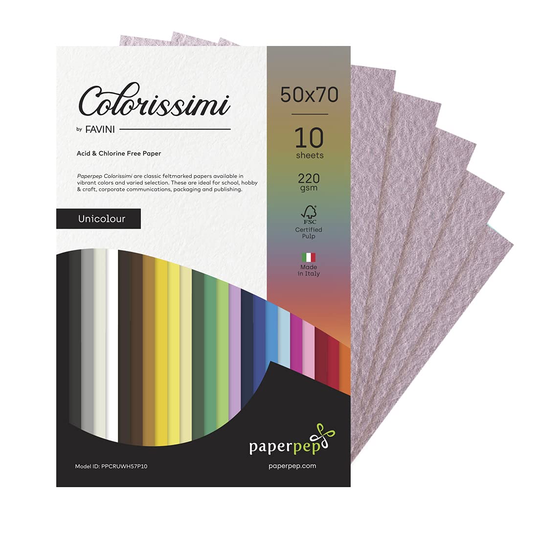 PaperPep Colorissimi 220GSM Card Stock 50X70CM Lilla (Lavender) Unicolor