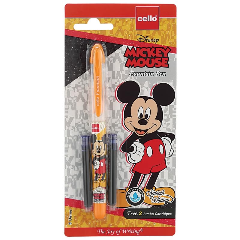 Cello Disney Series Mickey Mouse Fountain Pen , Blue Ink, Pack of 1