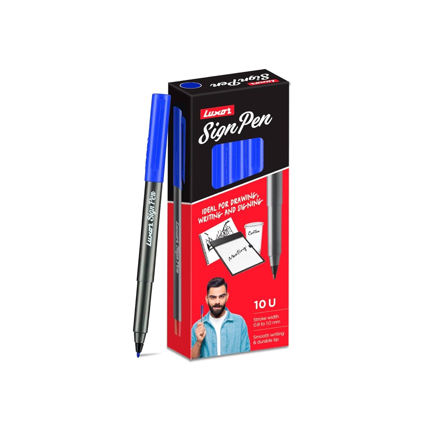 Luxor Sign Pen (New) Blue (10's Box), Fine