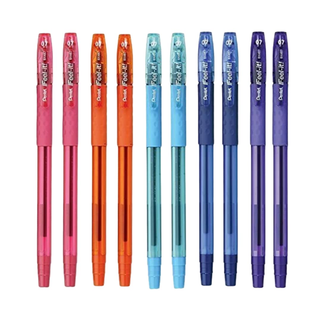 Pentel IFeeL-It 0.7 MM Medium Tip Ballpoint Pen, Blue, Pack Of 10