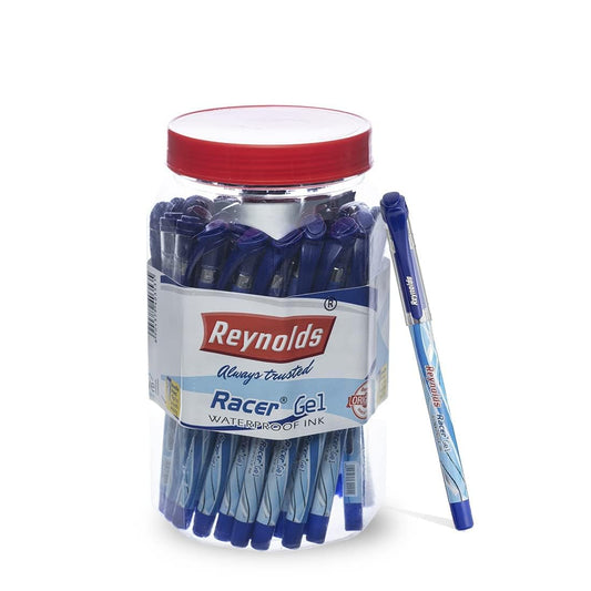 Reynolds RACER GEL 40 CT Pen Jar, Blue Ink, Pack Of 1