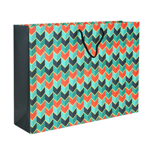 PaperPep Green Arrow Print 17"X4.75"X12.5" Gifting Paper Bag