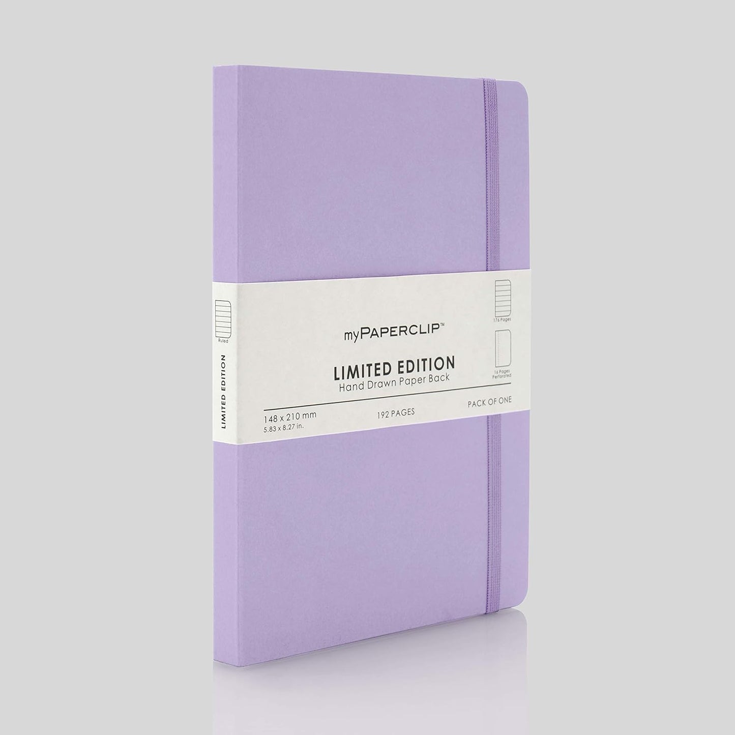 myPAPERCLIP Limited Edition Notebook, A5, 192 Pages, Ruled, Lilac, Pack Of 1