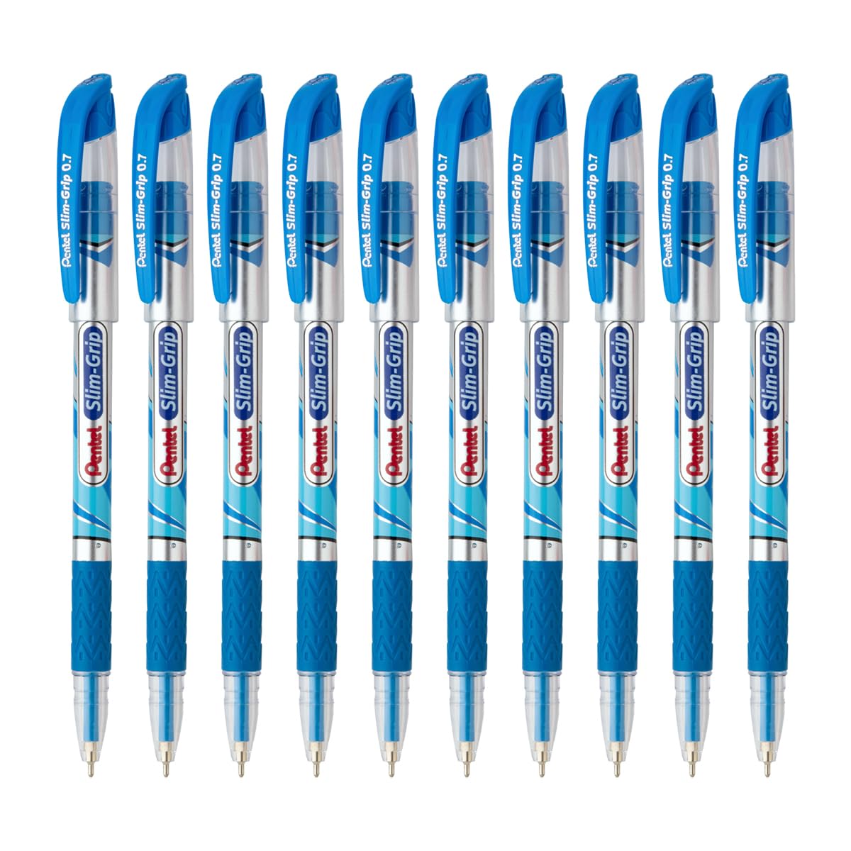 Pentel 0.7 mm Slim Grip Ball Pen, Blue Ink, Set of 1