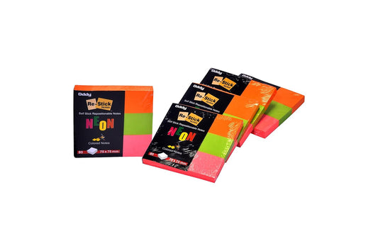 Oddy Re-Stick Paper, (RS-PR3-(150)), Prompts in 3 colors (1" x 3"), 150sheets