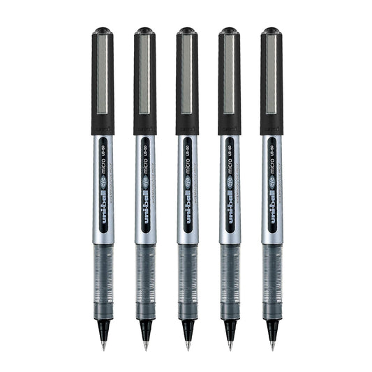 uni-ball Eye UB150 0.5mm Roller Ball Pen, Black Ink, Pack of 5