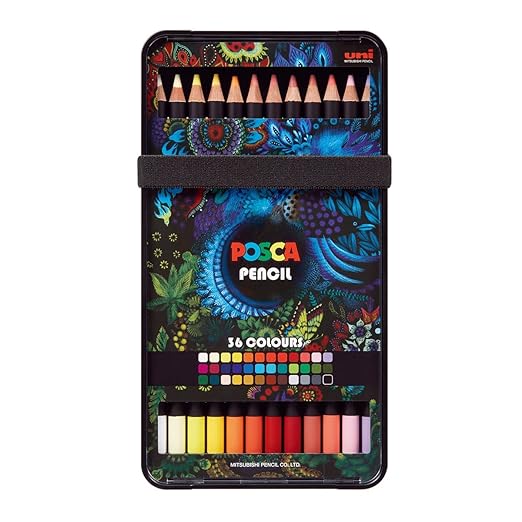 uni-ball Posca KPE-200 Oil Colour Pencil, Multicolor Ink, Set of 36