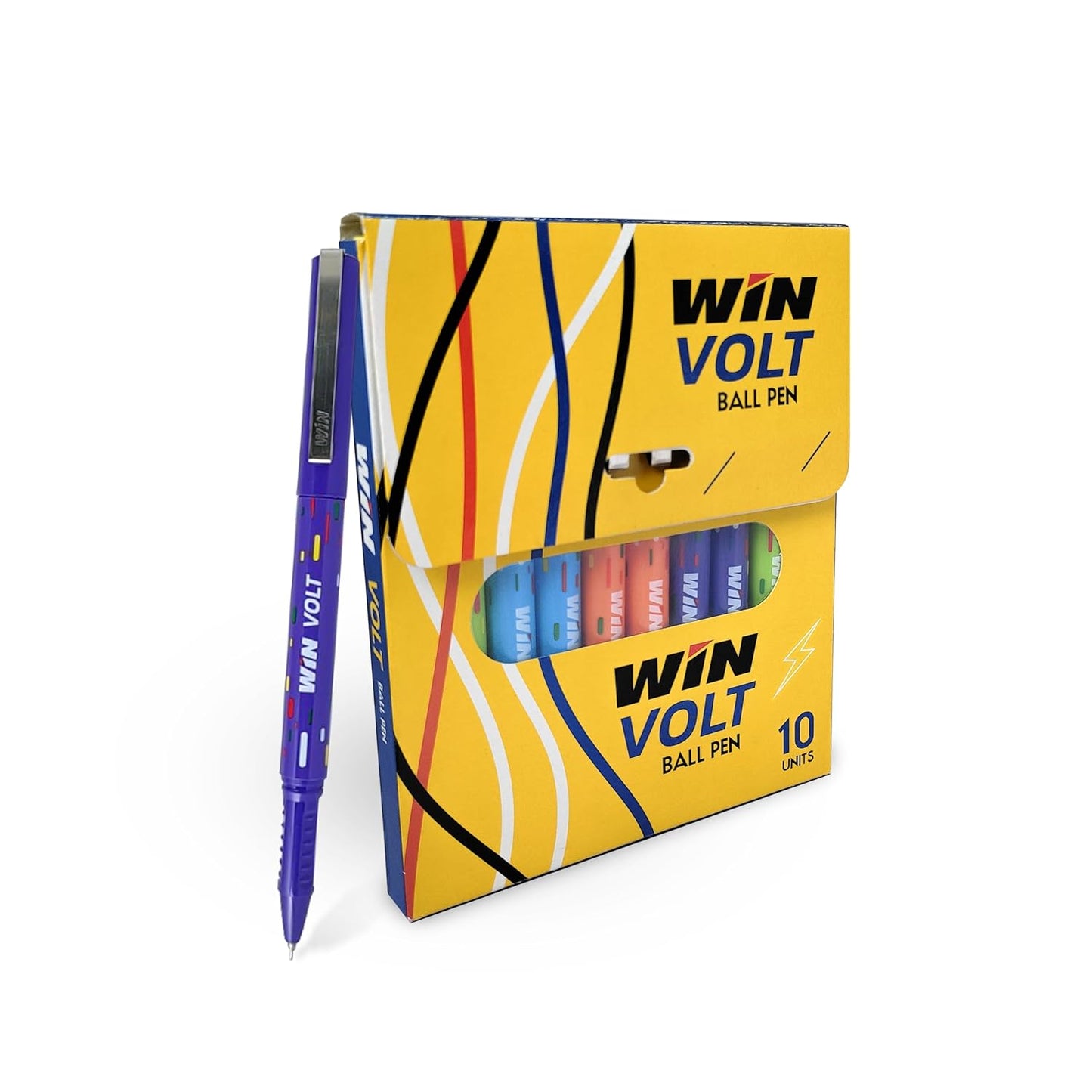 Win Volt Ball Pen, 10 Pcs Card Pack, Blue Ink