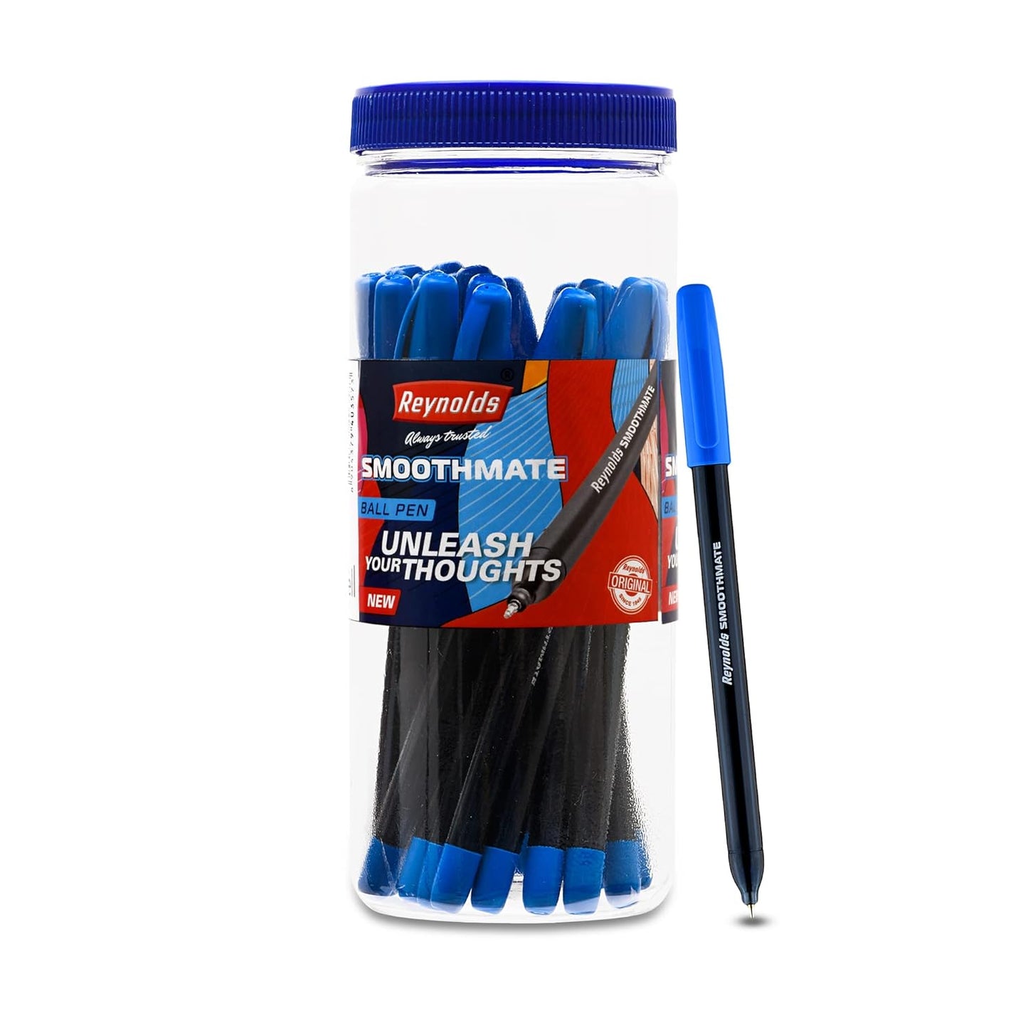 Reynolds SMOOTHMATE 20 CT Pen Jar, Blue Ink, Pack Of 1