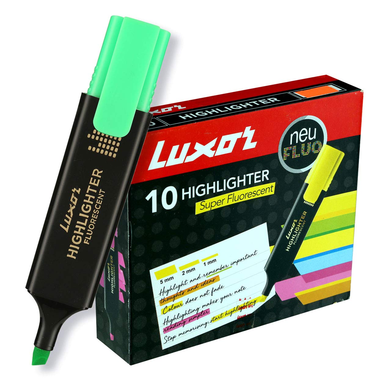 Luxor 1851 Highlighter, Fresh Green, Box of 10