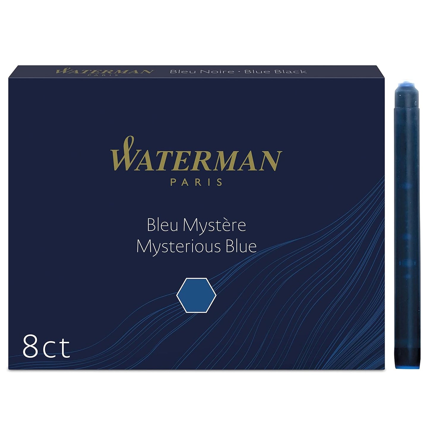 Waterman Ink Cartridge, Blue Black Ink, Pack Of 8