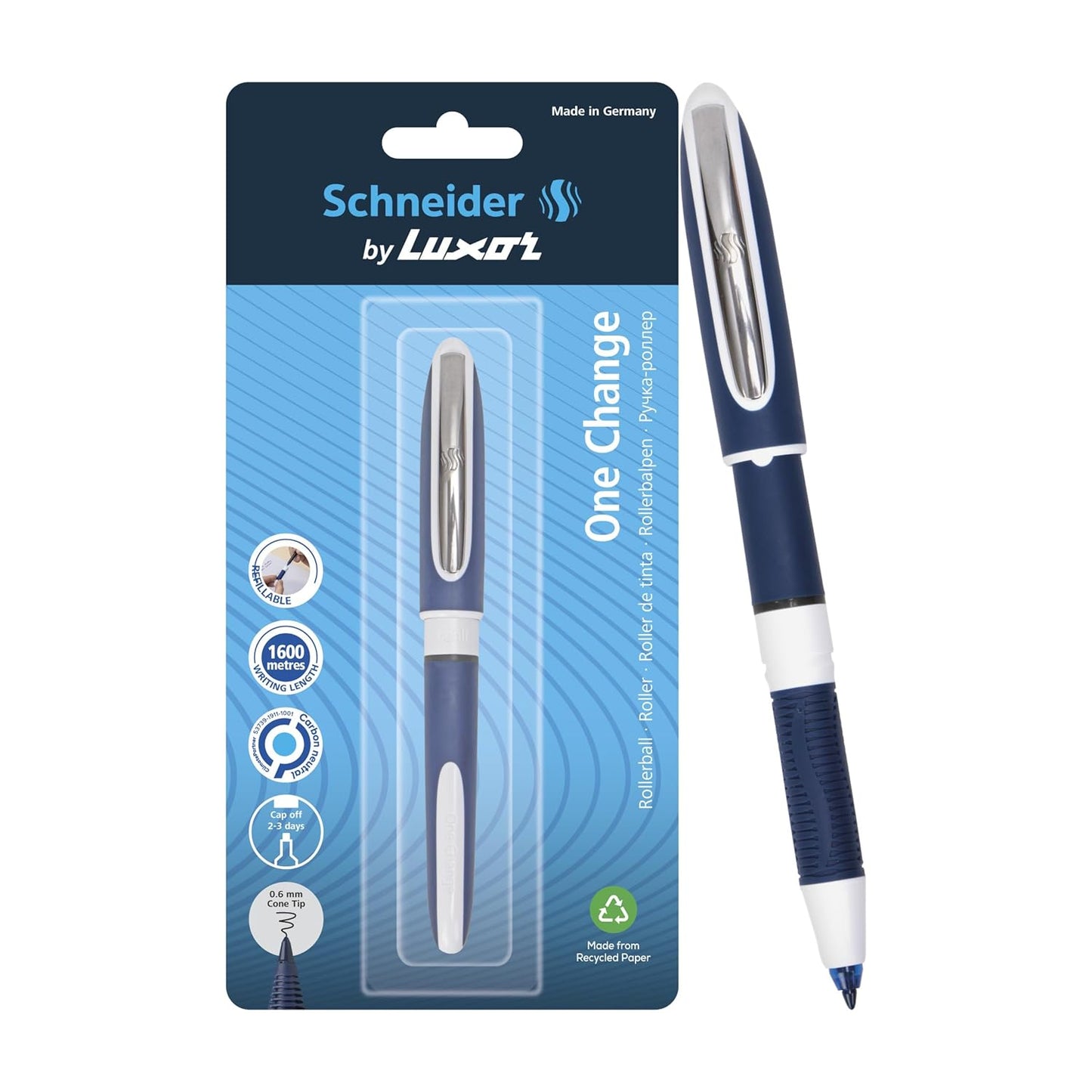 Luxor Schneider One Change, Rollerball Pen, Pack of 1, Ink Colour- Black