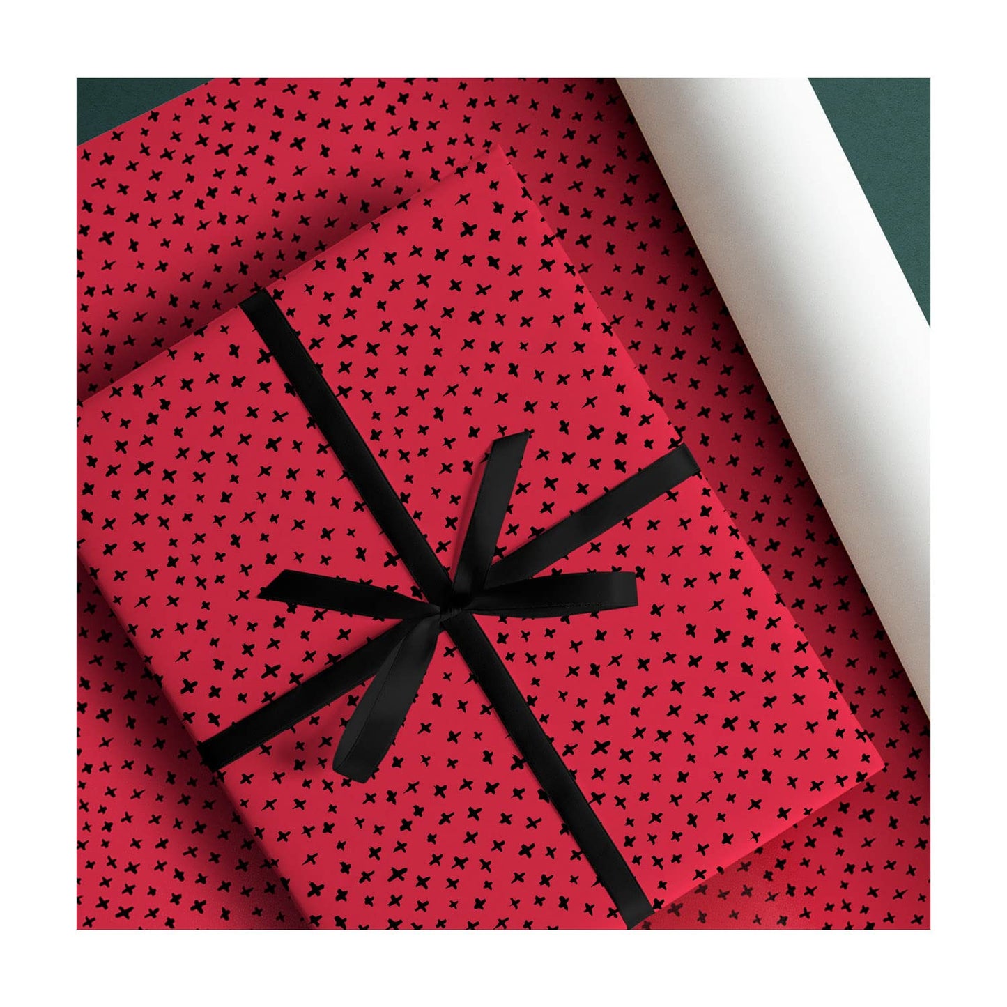 Paperpep Red Black Cross Spots Print Gift Wrapping Paper 19X29 Pack Of 5  Sheets For Gift Packing Birthday, Anniversary, Diwali, Christmas, All