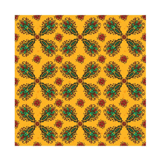 PaperPep Yellow Traditional Festive Mandala Print 19"X29" Gift Wrapping Paper, Pack of 5