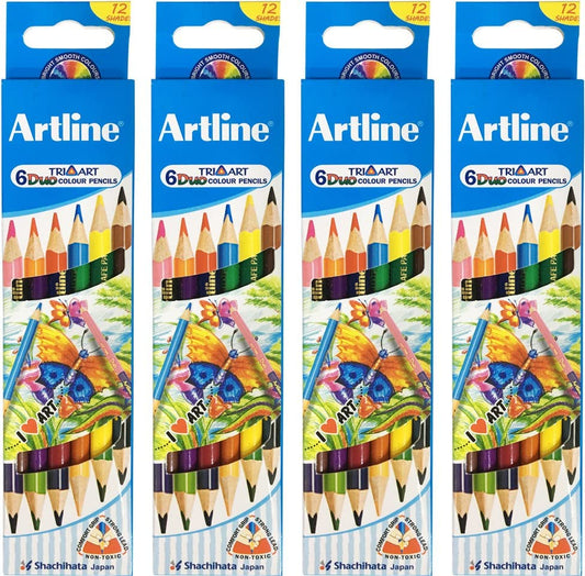 Copy of Artline Tri-Art Triangular Half Length 6 Shades Colour Pencil Set