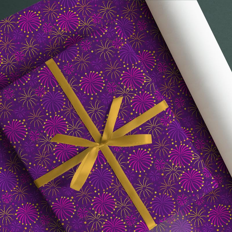 PaperPep Festive Sparkle Print 19"X29" Gift Wrapping Paper, Pack of 5