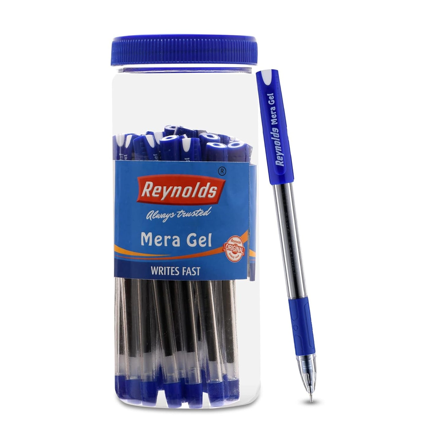 Reynolds MERA GEL 30 CT Pen Jar, Blue Ink, Pack Of 1