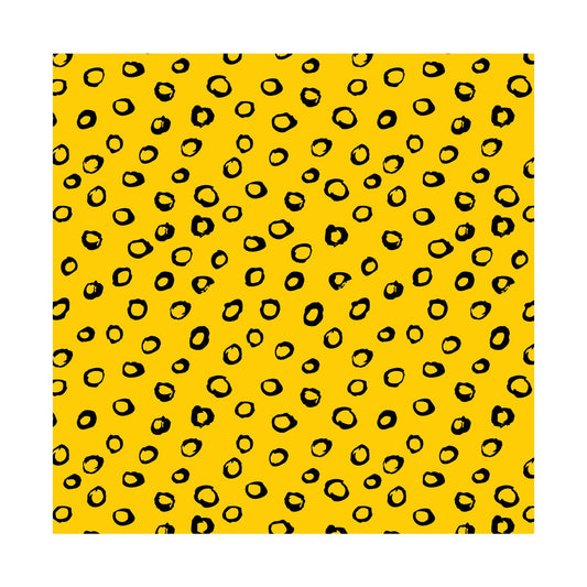 PaperPep Yellow Black Round Spots Print 19"X29" Gift Wrapping Paper, Pack of 5