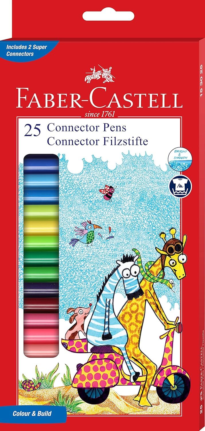 Faber-Castell Connector Pens  Assorted Pack of 25