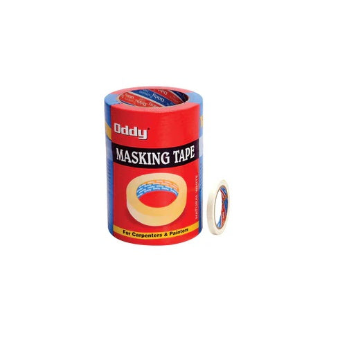 Oddy Masking Tape - (MT-12-20) - 12mm (1/2") x 20 Mtrs Roll x 12 pcs