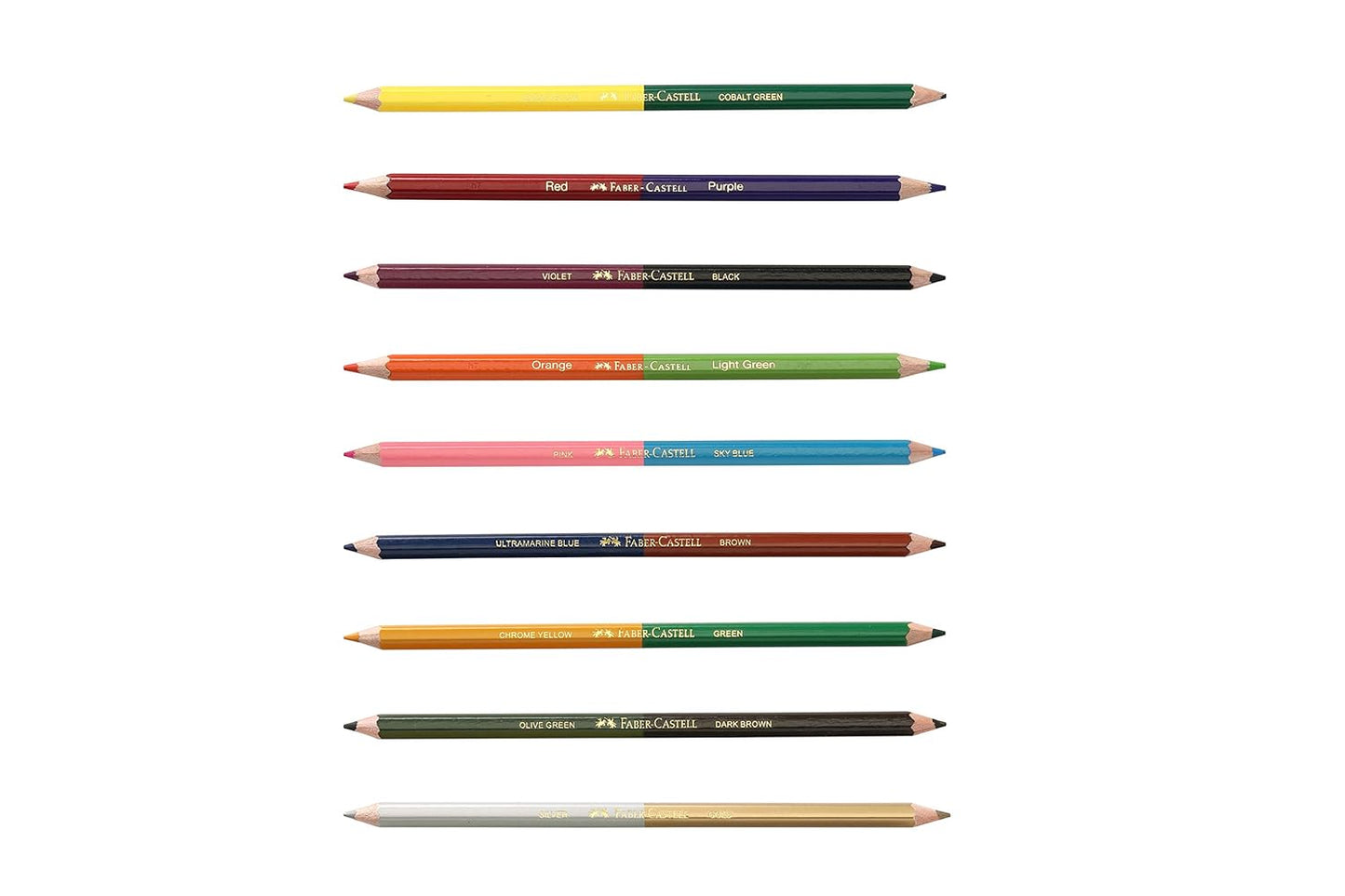 Faber-Castell Bi-Colour Pencil, Pack of 9