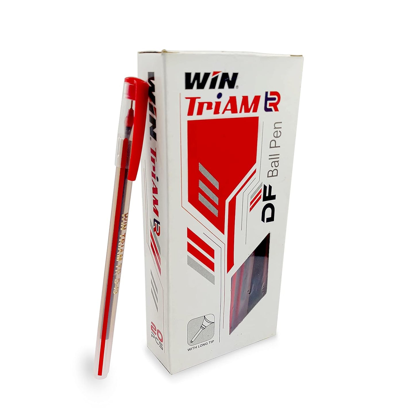 Win DF Triam TR Ball Pen, 0.7mm, Red Ink, Pack of 20