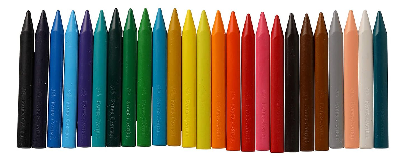 Faber-Castell 122525 Erasable Crayons 70mm, Pack of 25 (without sharpner)