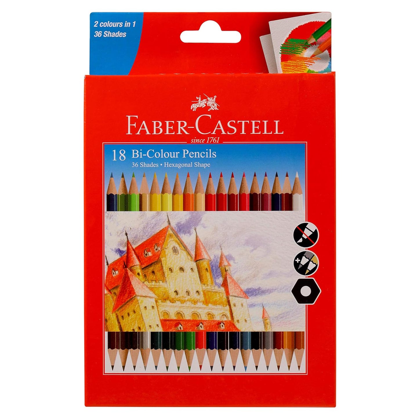 Faber-Castell BI-Colour Pencil, Pack of 18