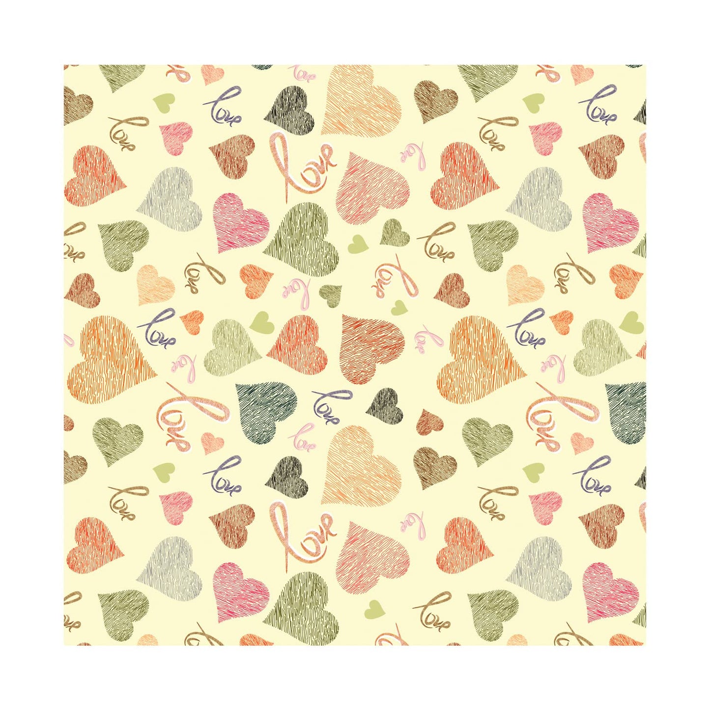 PaperPep Yellow Love Hearts Print 19"X29" Gift Wrapping Paper, Pack of 5