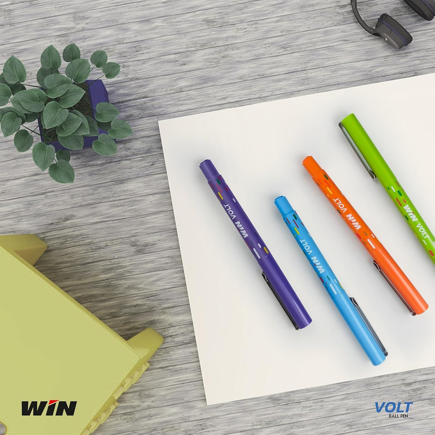 Win Volt Ball Pen, 10 Pcs Card Pack, Blue Ink