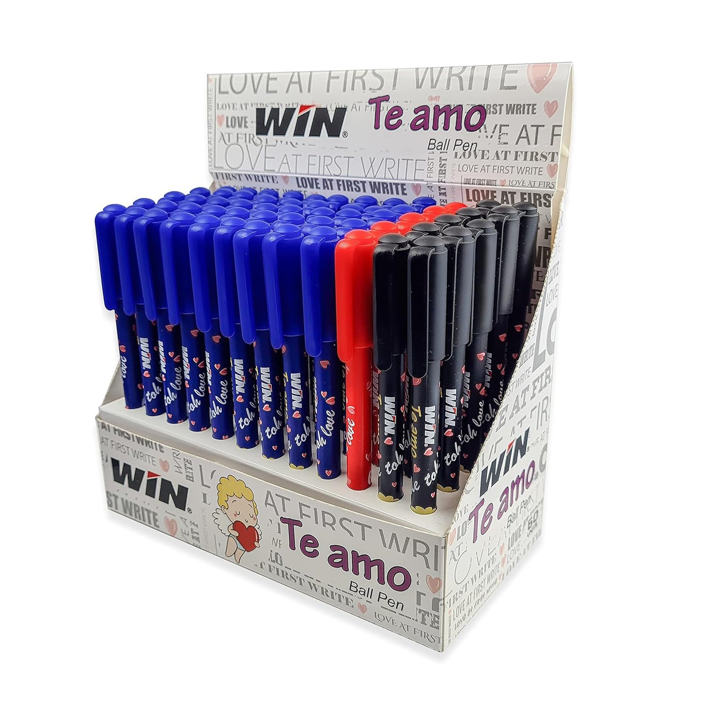 Win TeAmo Ball Pen, 0.7mm, Pack of 60 (45 Blue Ink, 10 Black Ink, 5 Red Ink)