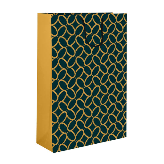 PaperPep Golden Abstract Ornamental Print 12.5"X4.75"X17" Gifting Paper Bag