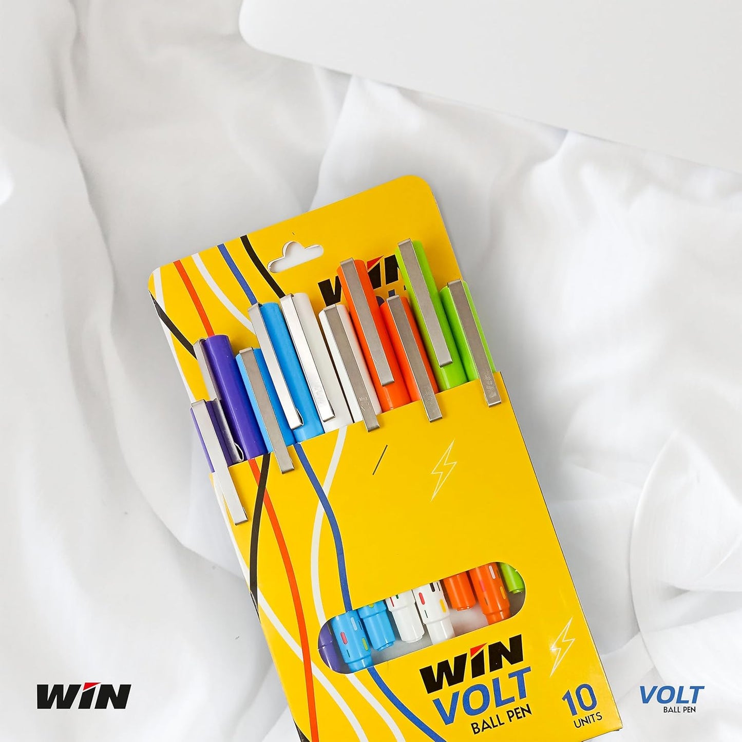 Win Volt Ball Pen, 10 Pcs Card Pack, Blue Ink