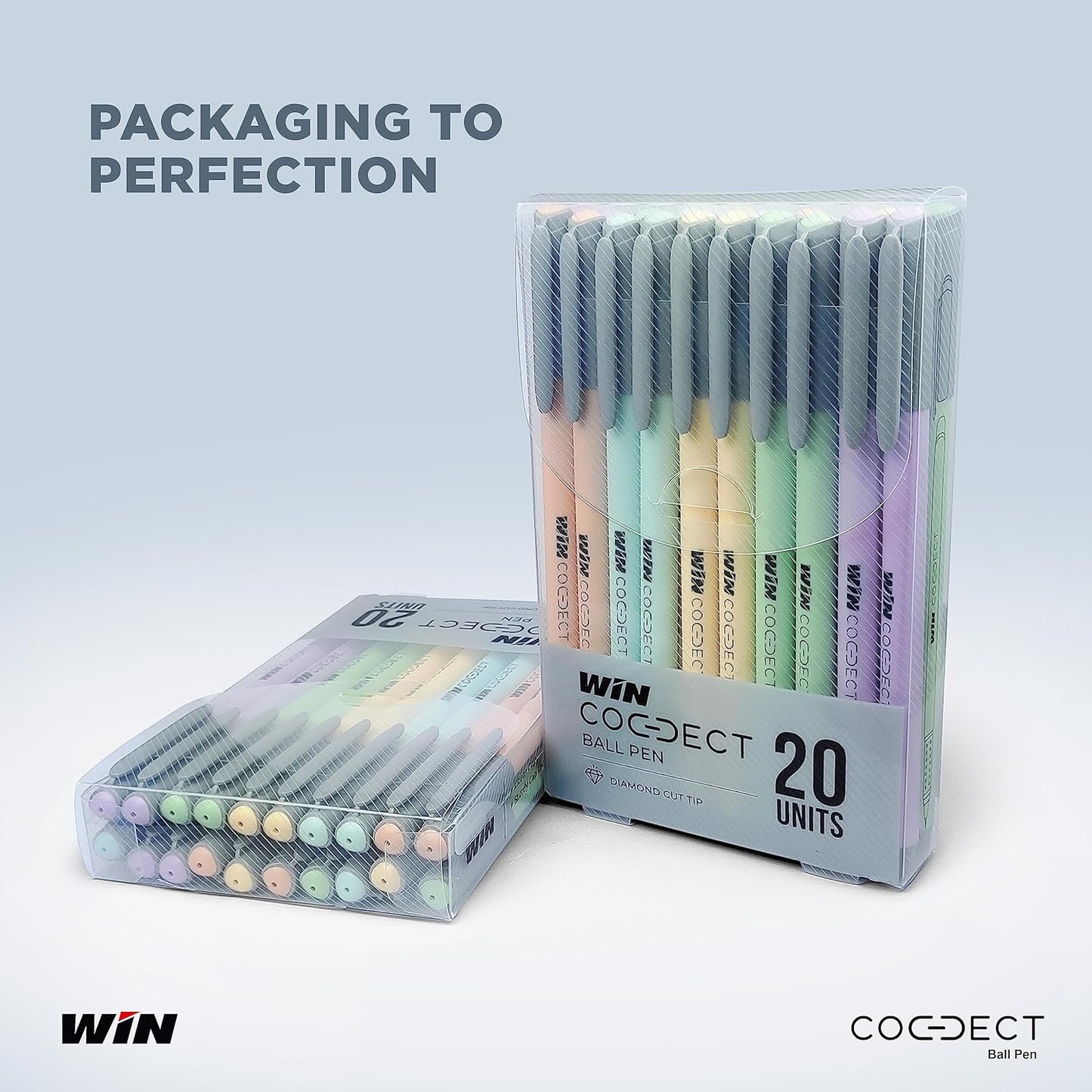 Win Connect Ball Pen, 0.7mm, Blue Ink, Pack of 20, Wallet Pack