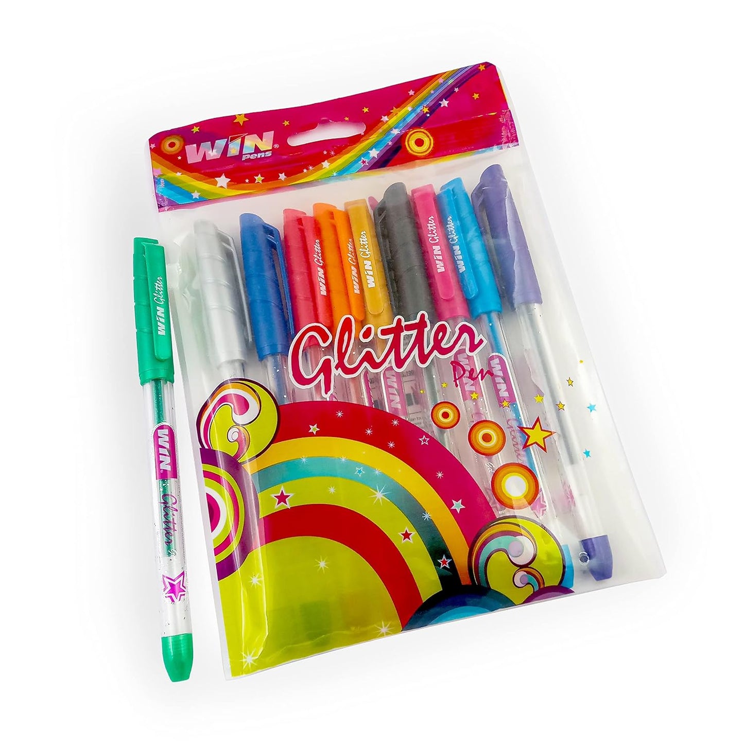 Win Glitter Gel Pen, Multicolor, Pack of 10