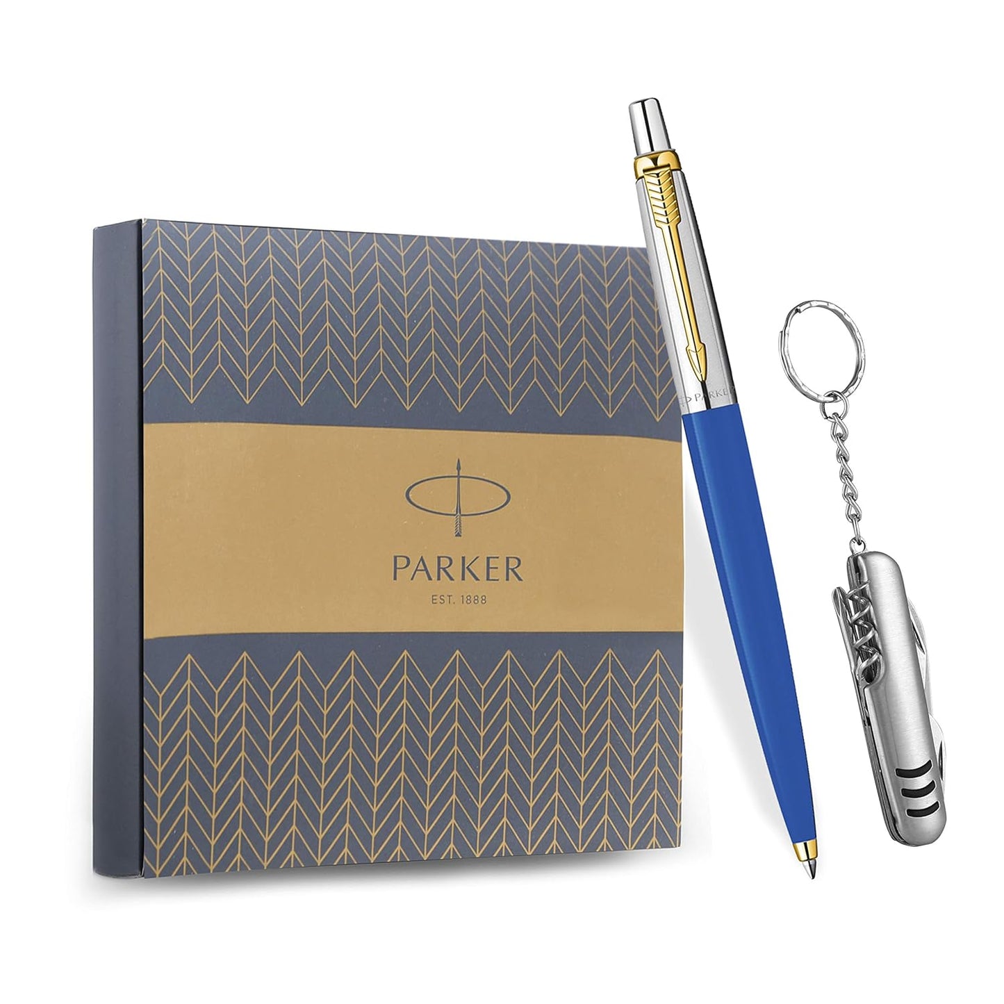 Parker Functional Jotter Original Gold Trim Ball Pen, Blue Ink, Pack Of 1