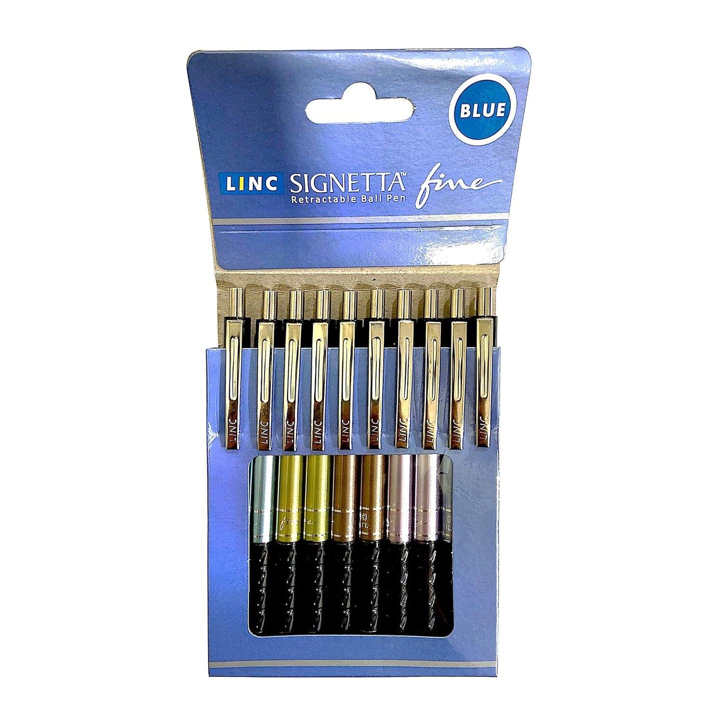 Linc Signetta Fine 0.7mm Ball Pen (Blue, Pack of 10)