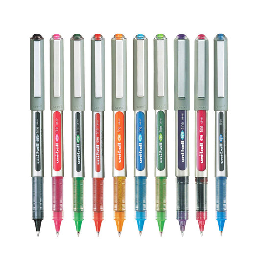 uni-ball Eye UB157 0.7mm Roller Ball Pen, Multicolor Ink, Pack of 10