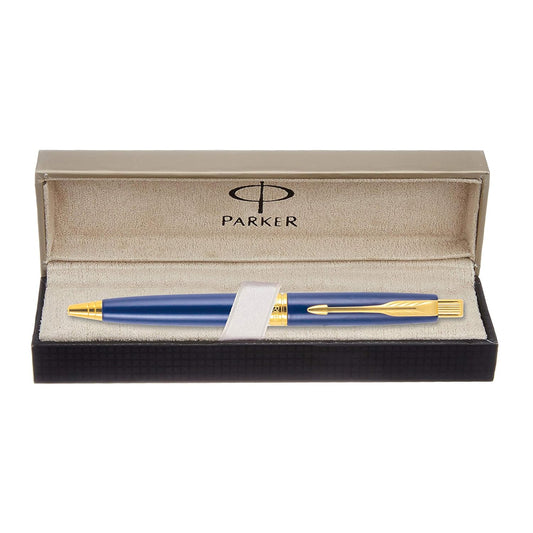 Parker Premium Aster Matte Blue Gold Trim Ball Pen, Blue Ink, Pack Of 1